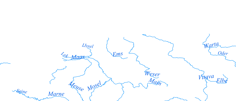 Layer 'Rivers' rendered in MapServer