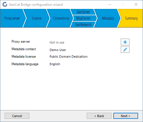 Configuration summary