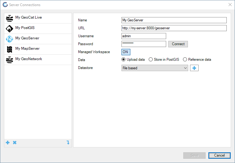 GeoServer server configuration