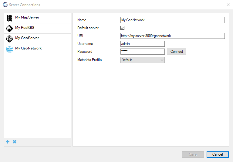 GeoNetwork server configuration