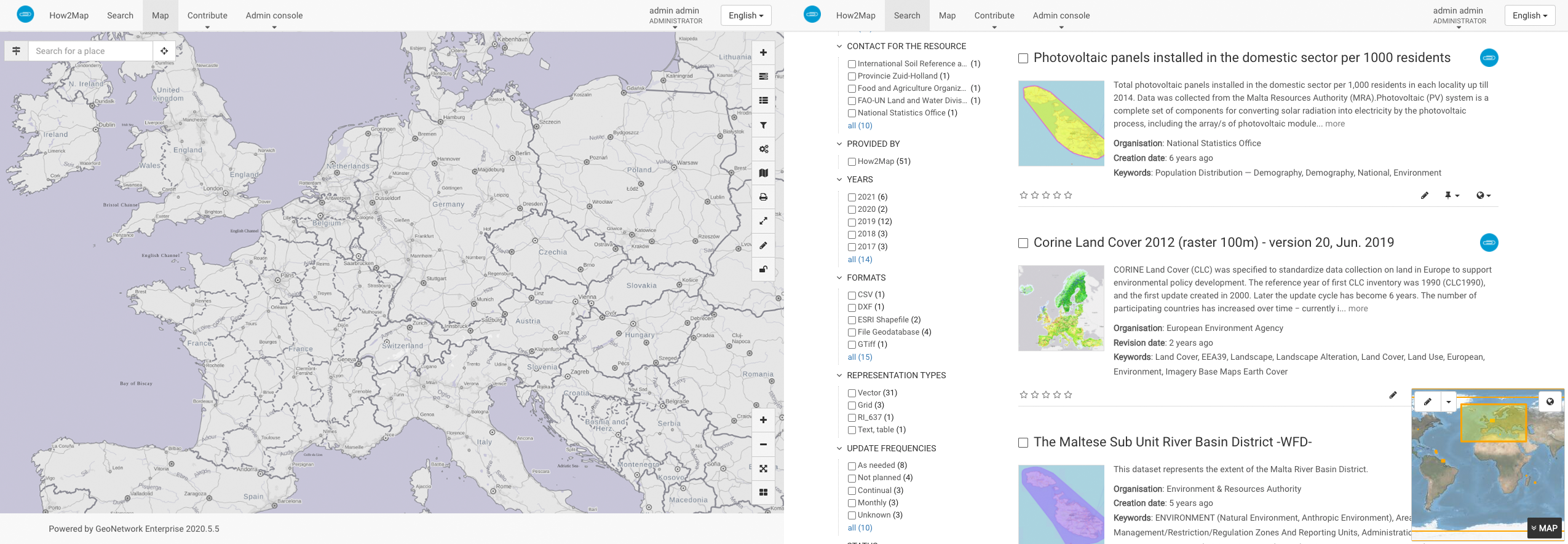 The map viewer and search map