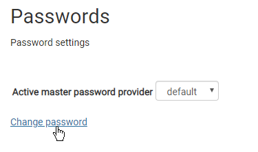 Change password link