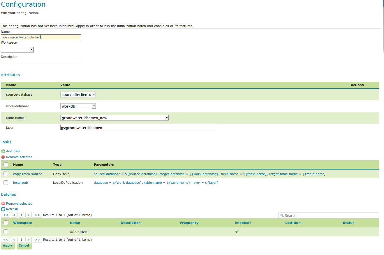 workflow config