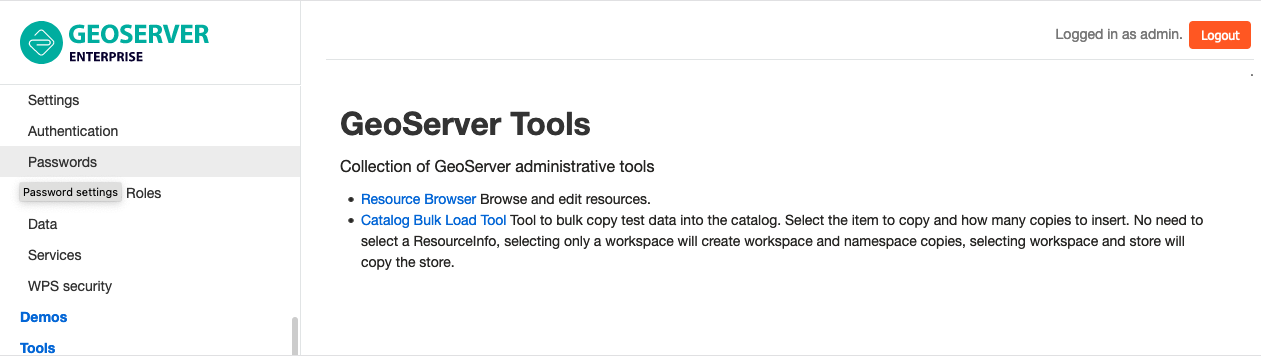 Tools page